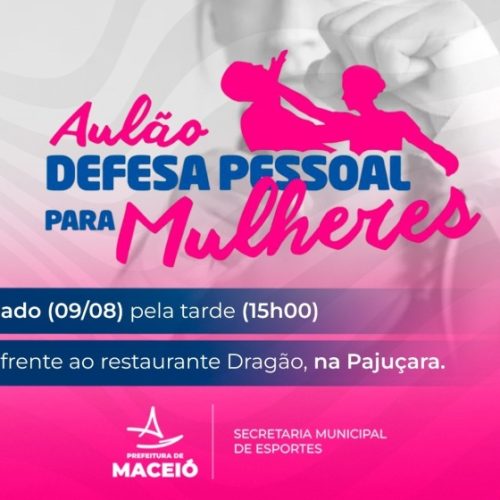 Esporte promove Aulão Experimental de Defesa Pessoal para Mulheres no sábado (9)