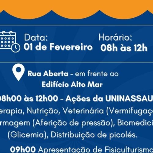Fevereiro começa, neste domingo(1°), com ações gratuitas de saúde e esporte à beira-mar